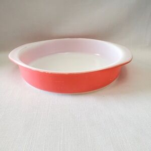 Vtg ◇ Pyrex Ovenware 221 Round Baking Dish Cake‎ Pie Pan 8" ◇ Flamingo Pink